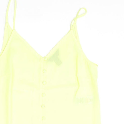 New Look Womens Yellow Polyester Camisole Tank Size 8 V-Neck