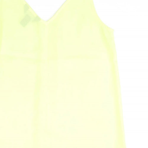 New Look Womens Yellow Polyester Camisole Tank Size 8 V-Neck