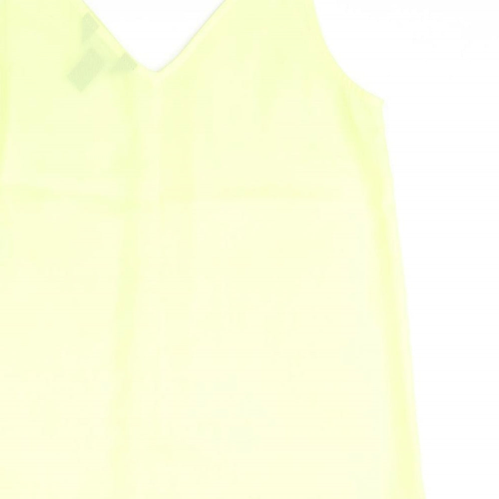 New Look Womens Yellow Polyester Camisole Tank Size 8 V-Neck