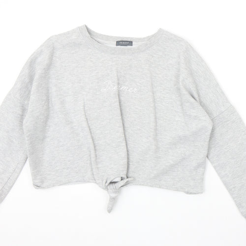 primar Womens Grey Polyester Pullover Sweatshirt Size 4 Pullover - Dreamer Knot Front