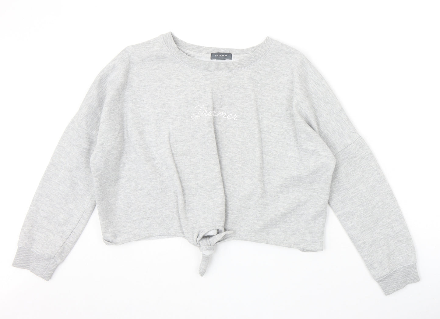 primar Womens Grey Polyester Pullover Sweatshirt Size 4 Pullover - Dreamer Knot Front