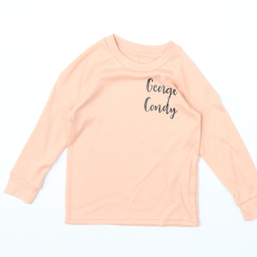 Preworn Girls Pink 100% Cotton Pullover Sweatshirt Size 2-3 Years Pullover