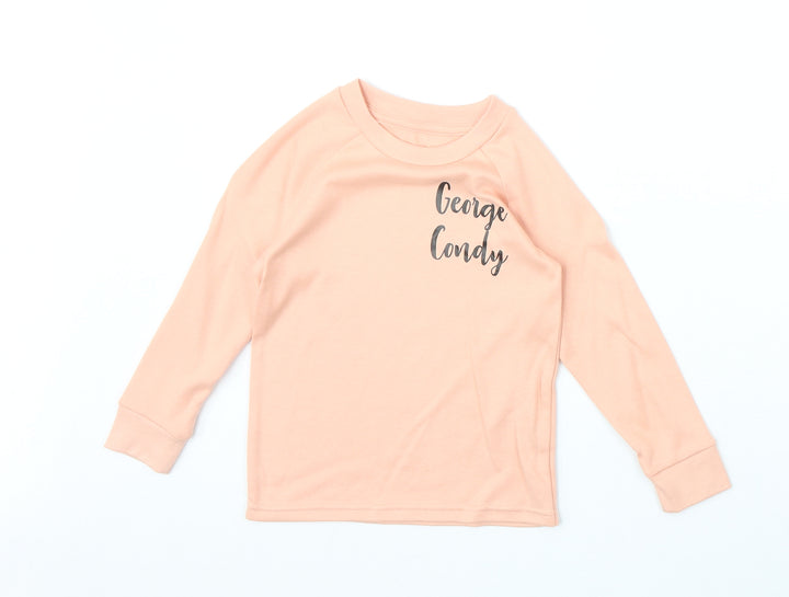 Preworn Girls Pink 100% Cotton Pullover Sweatshirt Size 2-3 Years Pullover
