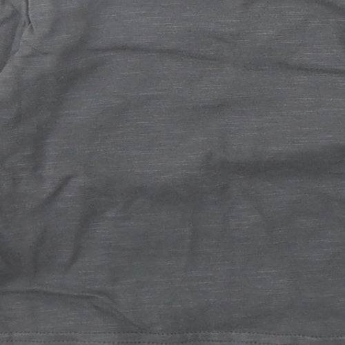 TU Baby Grey 100% Cotton Basic T-Shirt Size 3-6 Months Round Neck Snap