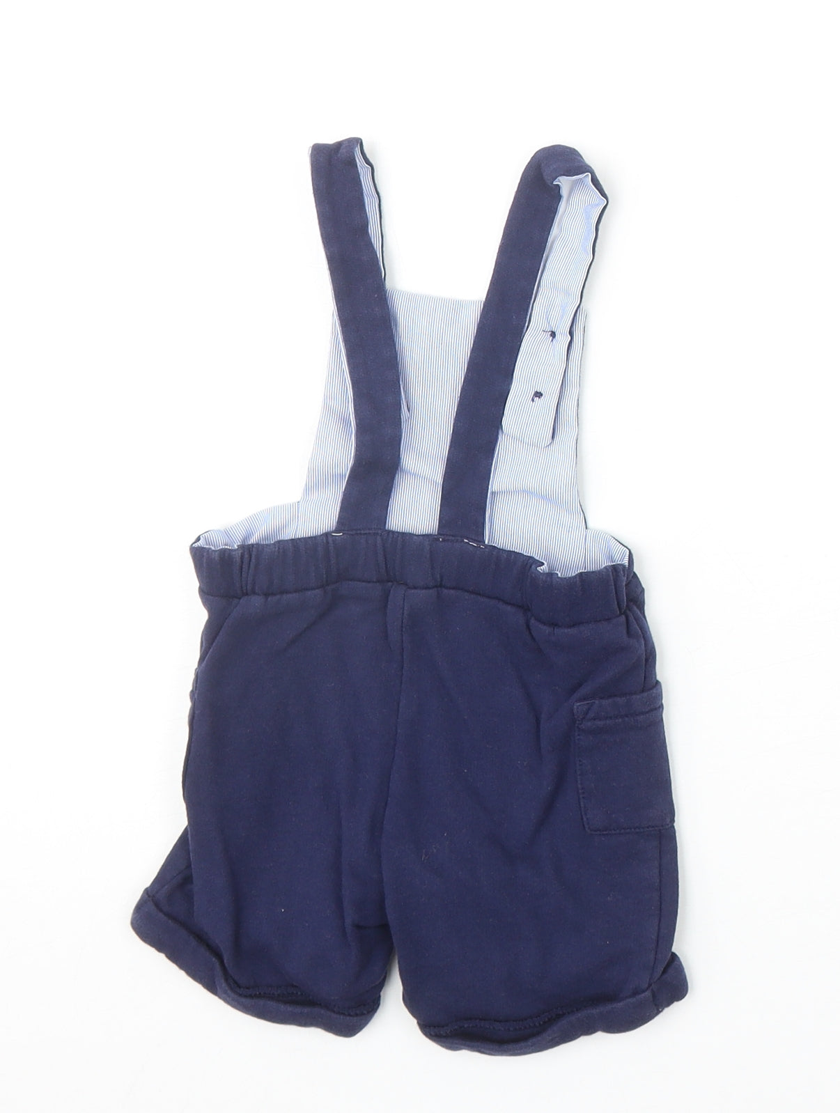 Matalan Boys Blue Cotton Dungaree One-Piece Size 6-9 Months Button