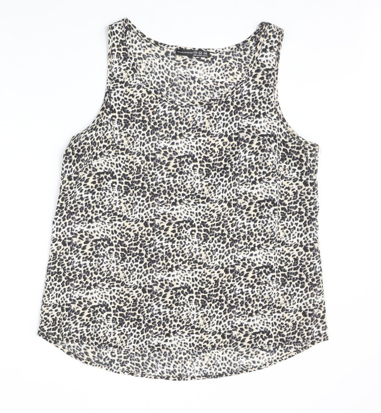 Atmosphere Womens Brown Animal Print Polyester Basic Tank Size 14 Scoop Neck - Leopard Print