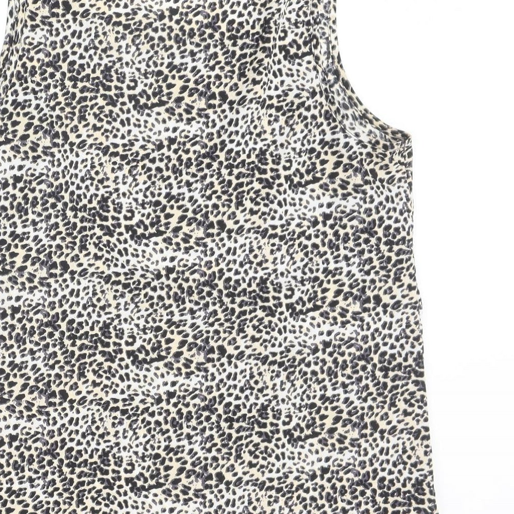 Atmosphere Womens Brown Animal Print Polyester Basic Tank Size 14 Scoop Neck - Leopard Print