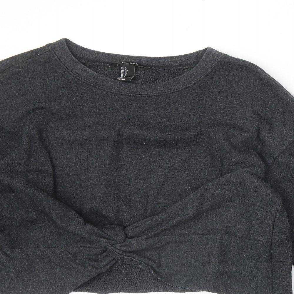FOREVER 21 Womens Grey Polyester Pullover Sweatshirt Size S Pullover