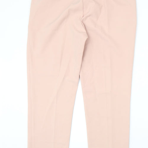 Made in Italy Womens Pink Polyester Chino Trousers Size 2XL Regular Zip