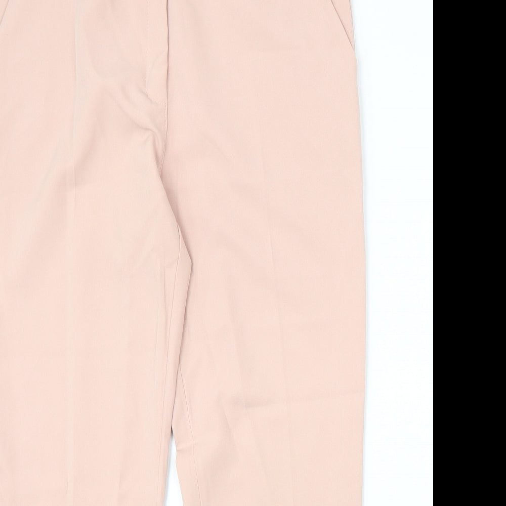 Made in Italy Womens Pink Polyester Chino Trousers Size 2XL Regular Zip