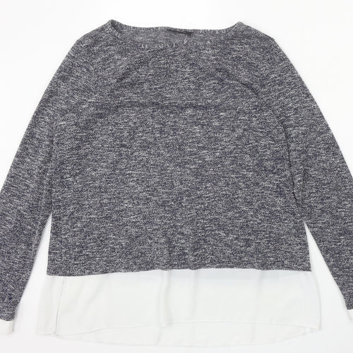 Wallis Womens Blue Boat Neck Polyester Pullover Jumper Size 12