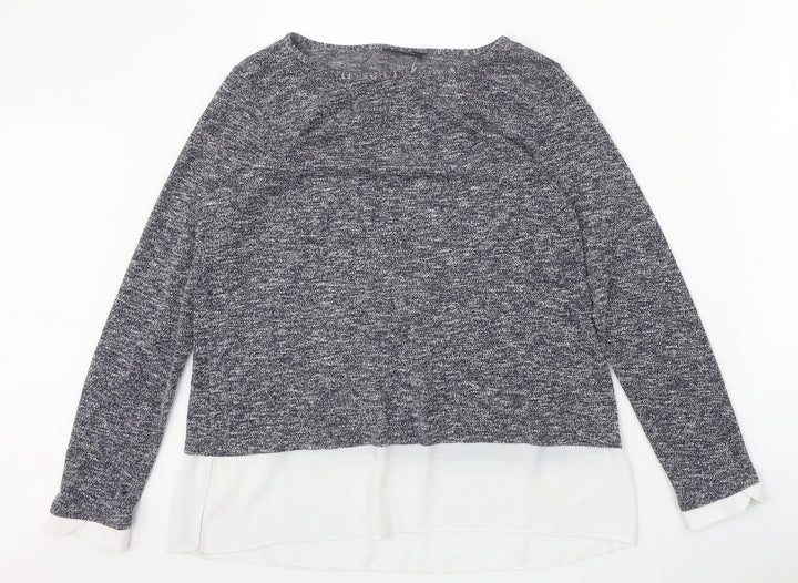 Wallis Womens Blue Boat Neck Polyester Pullover Jumper Size 12