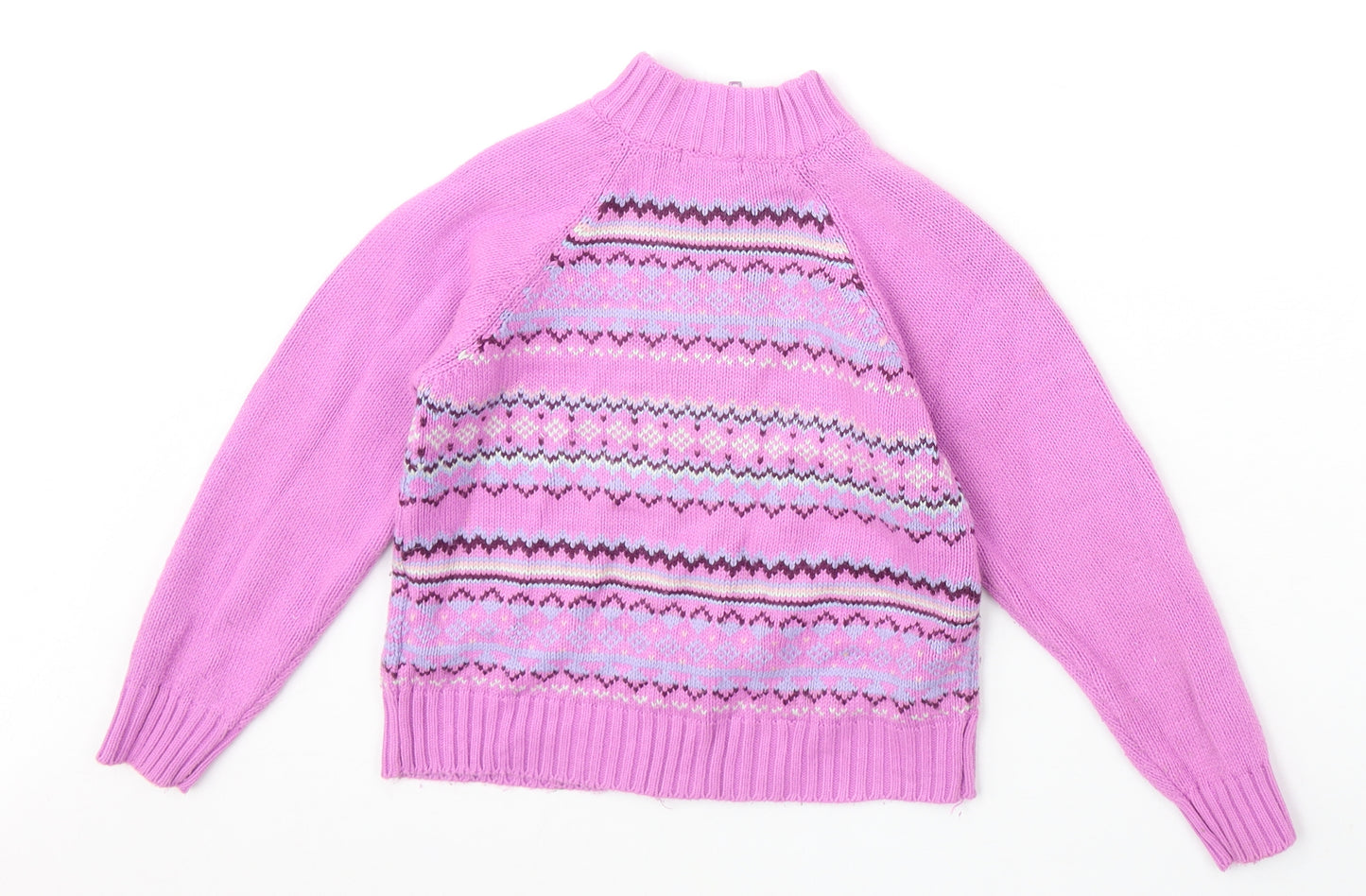 CQ Girls Pink Geometric Jacket Size 6-7 Years Zip