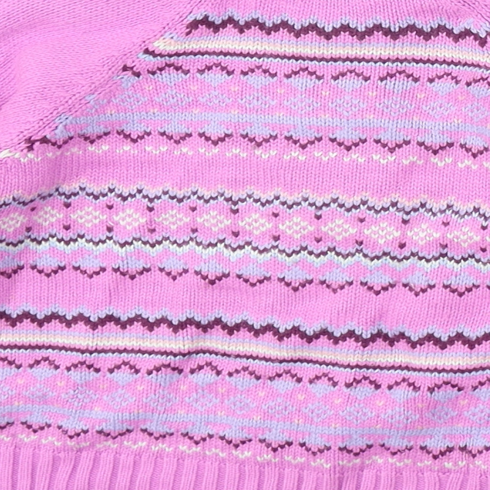 CQ Girls Pink Geometric Jacket Size 6-7 Years Zip