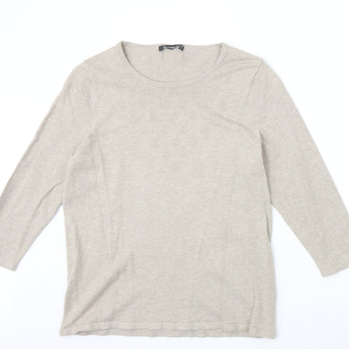Bonmarché Womens Grey Boat Neck Viscose Pullover Jumper Size S