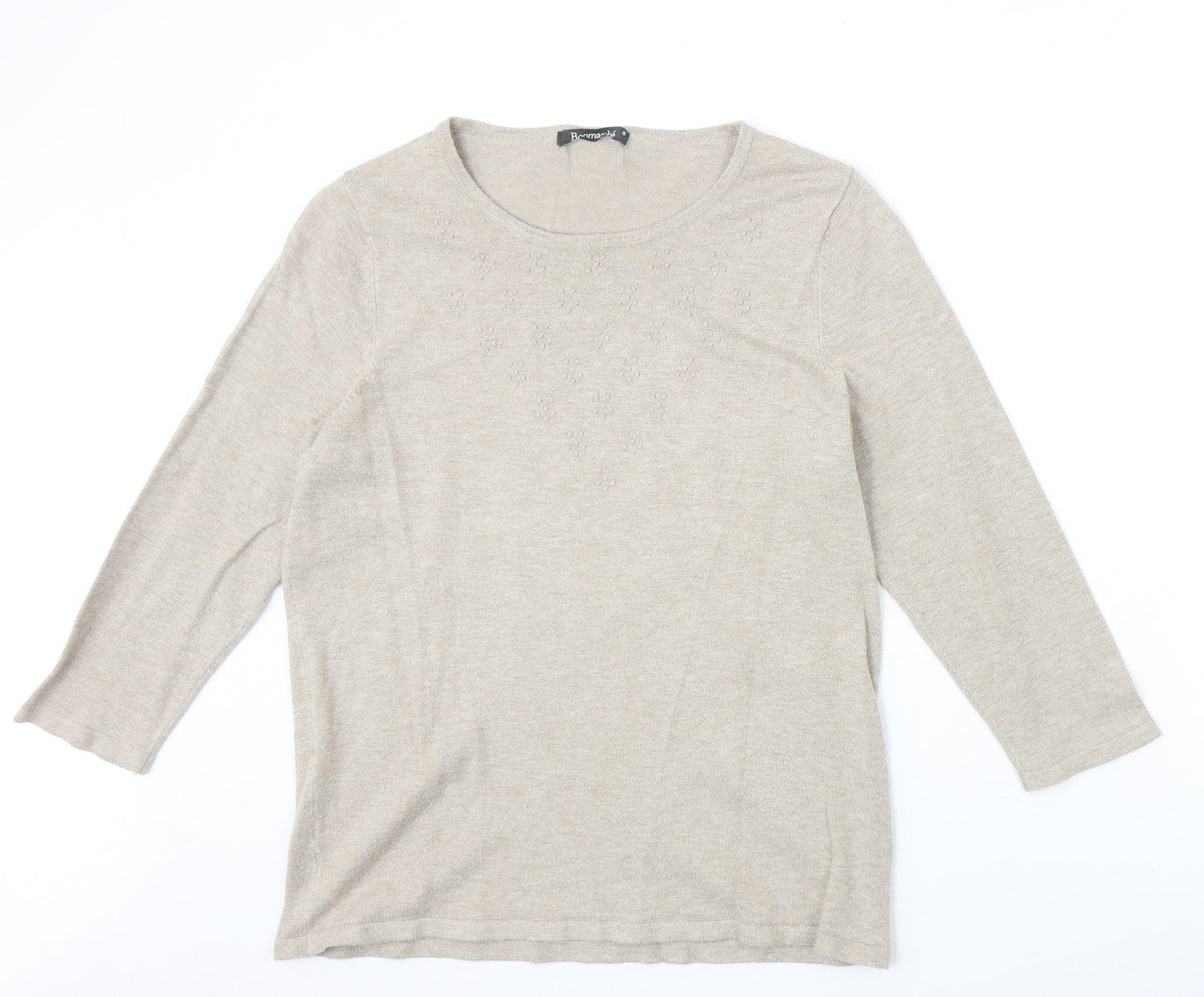 Bonmarché Womens Grey Boat Neck Viscose Pullover Jumper Size S