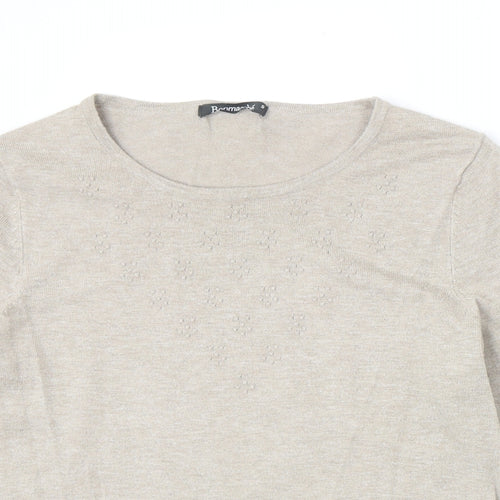 Bonmarché Womens Grey Boat Neck Viscose Pullover Jumper Size S