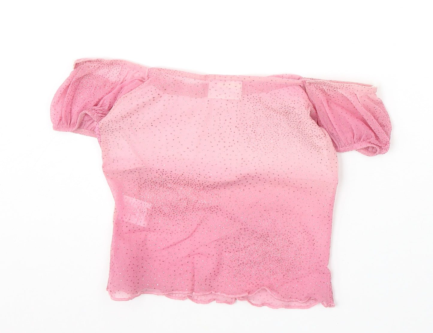 GirlsCo Girls Pink Polyamide Basic Blouse Size 9-10 Years Off the Shoulder Pullover