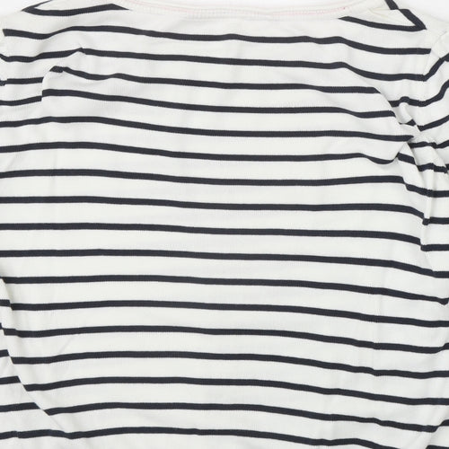 Wallis Womens Ivory Boat Neck Striped 100% Cotton Pullover Jumper Size L - Anchor