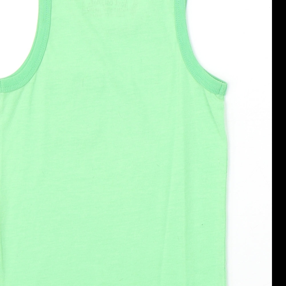 NEXT Boys Green Cotton Basic Tank Size 4 Years Round Neck Pullover