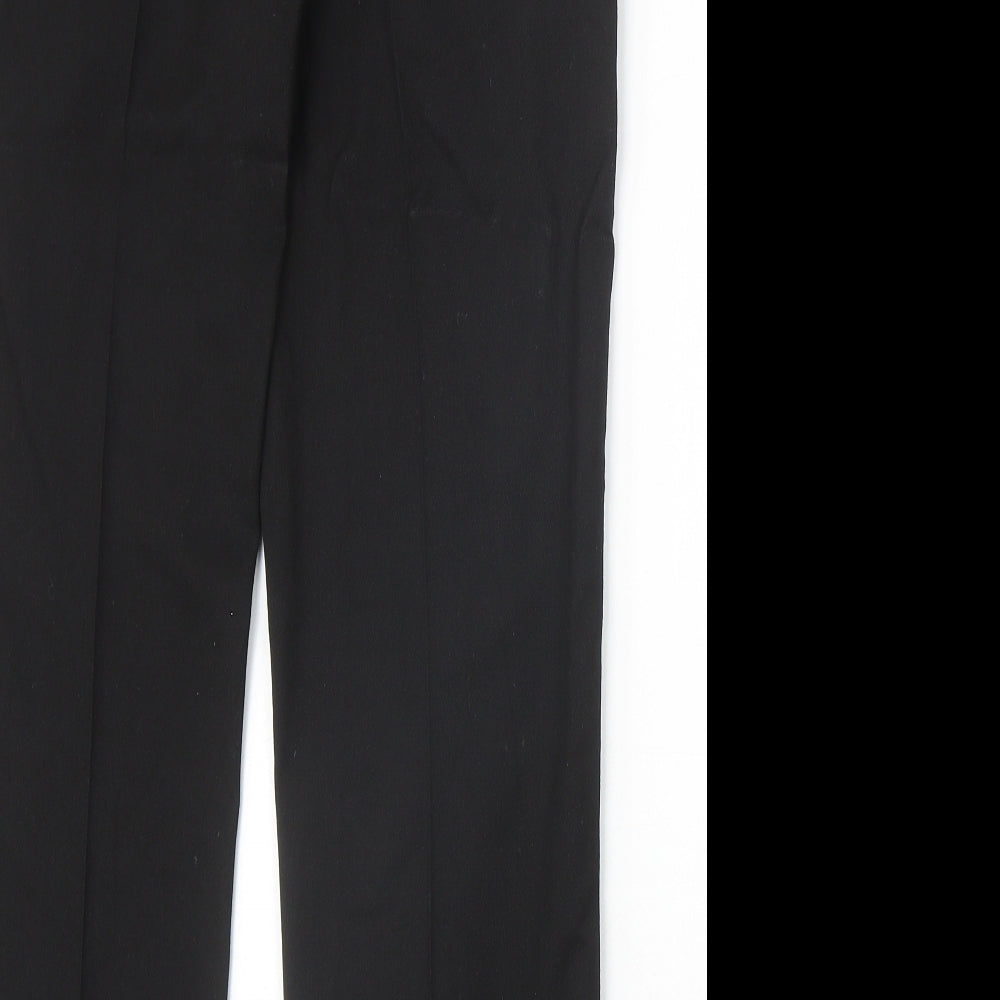 Matalan Girls Black Polyester Carrot Trousers Size 12 Years Regular Zip