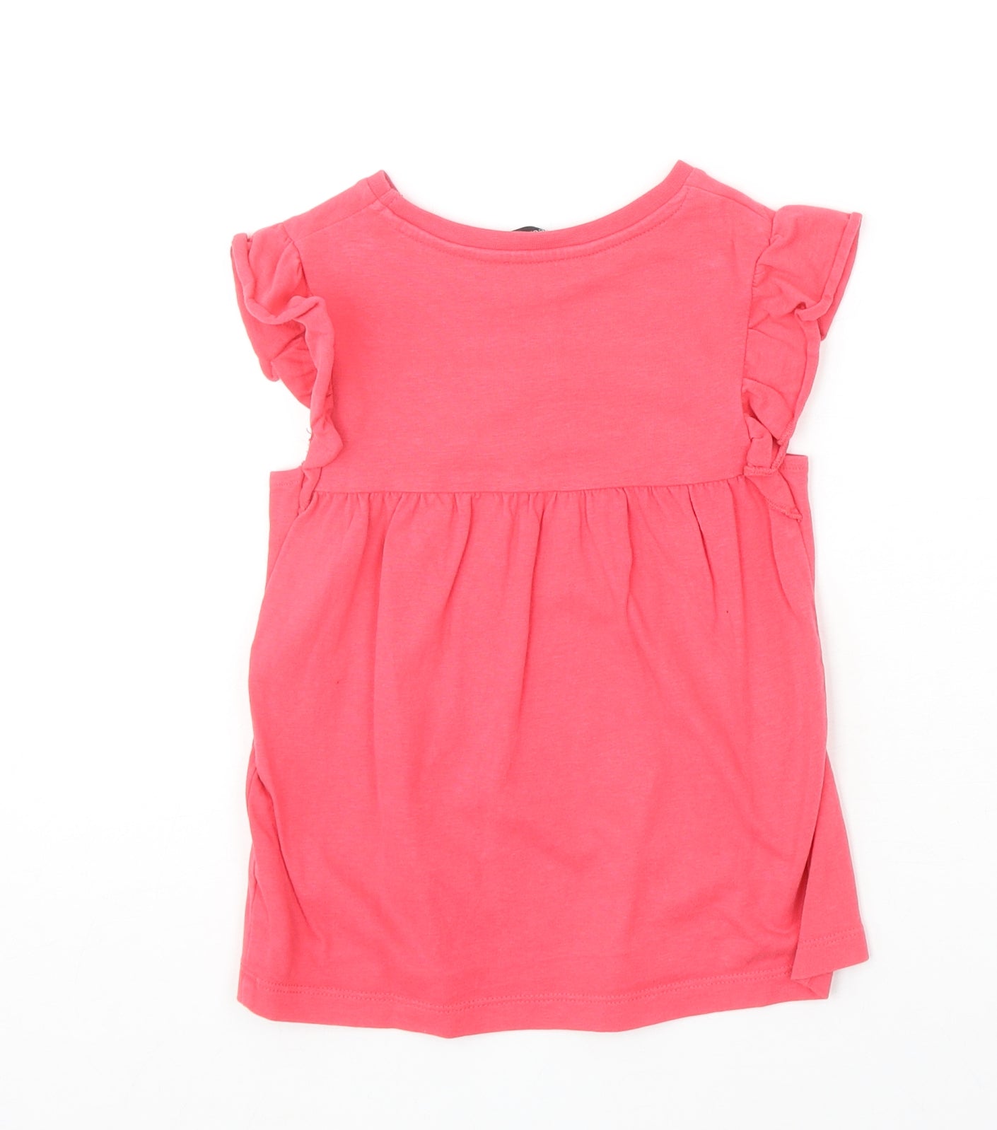 George Girls Pink 100% Cotton A-Line Size 3-4 Years Round Neck Pullover - Flowers