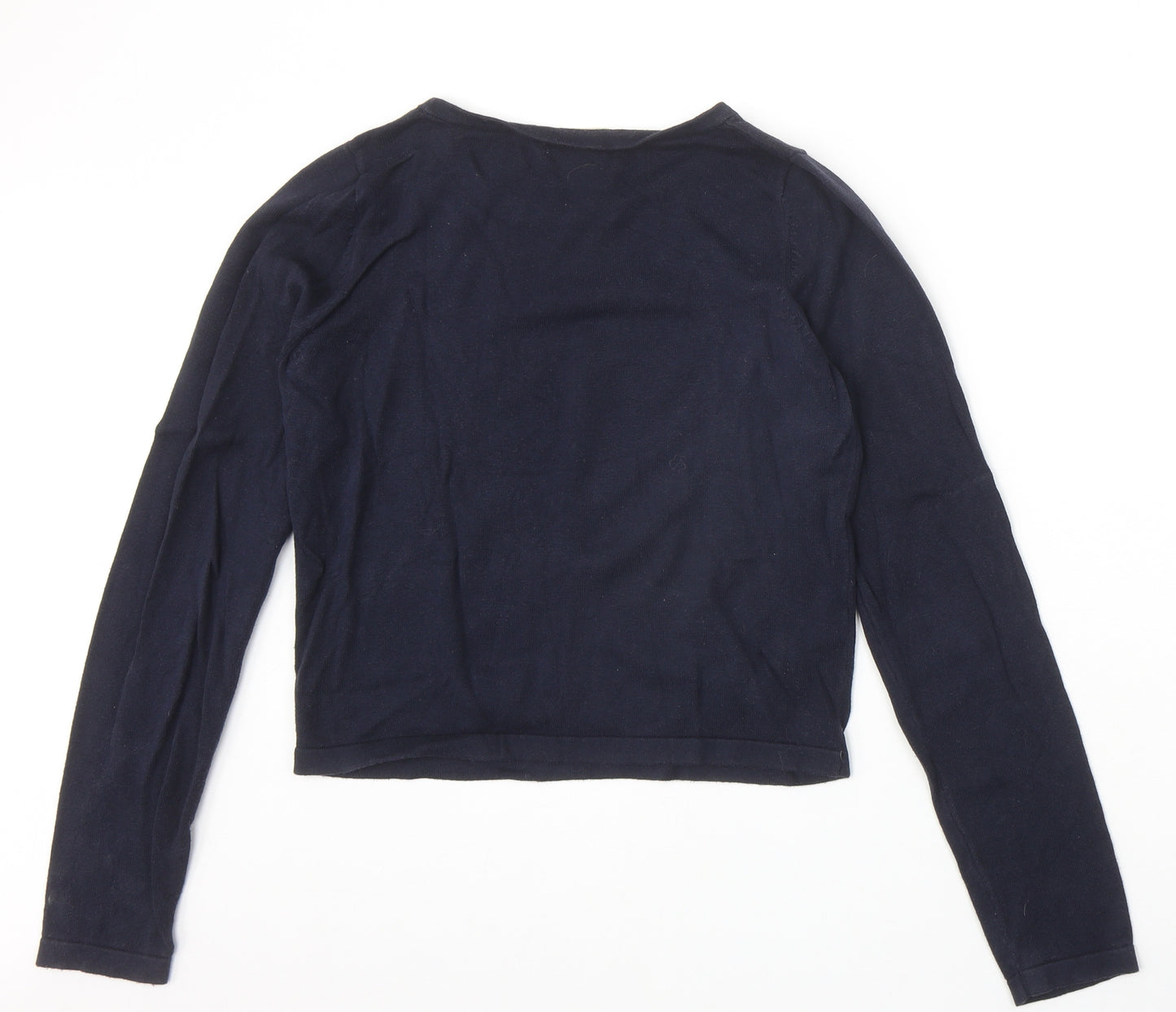 NEXT Womens Blue Boat Neck Floral 100% Cotton Pullover Jumper Size 10 - Heart Pattern