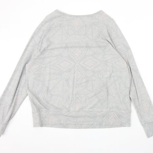 Maison De Nimes Womens Grey Geometric Cotton Pullover Sweatshirt Size 14 Pullover