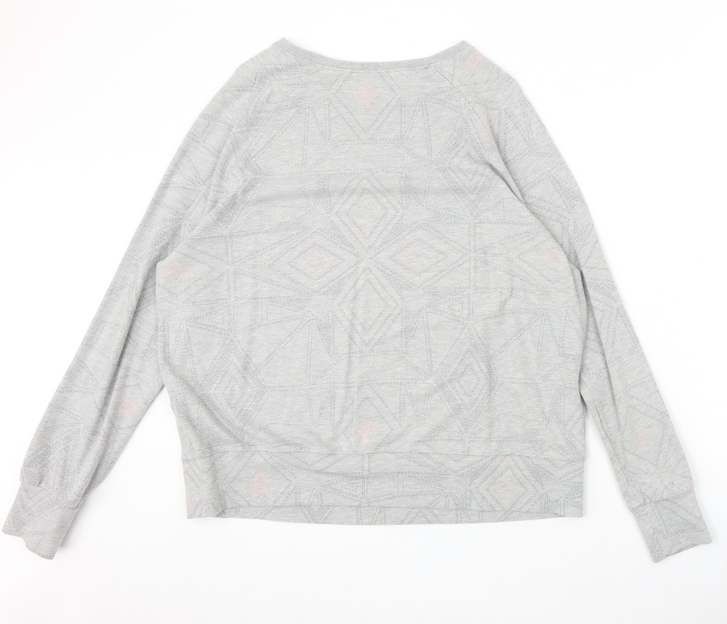 Maison De Nimes Womens Grey Geometric Cotton Pullover Sweatshirt Size 14 Pullover