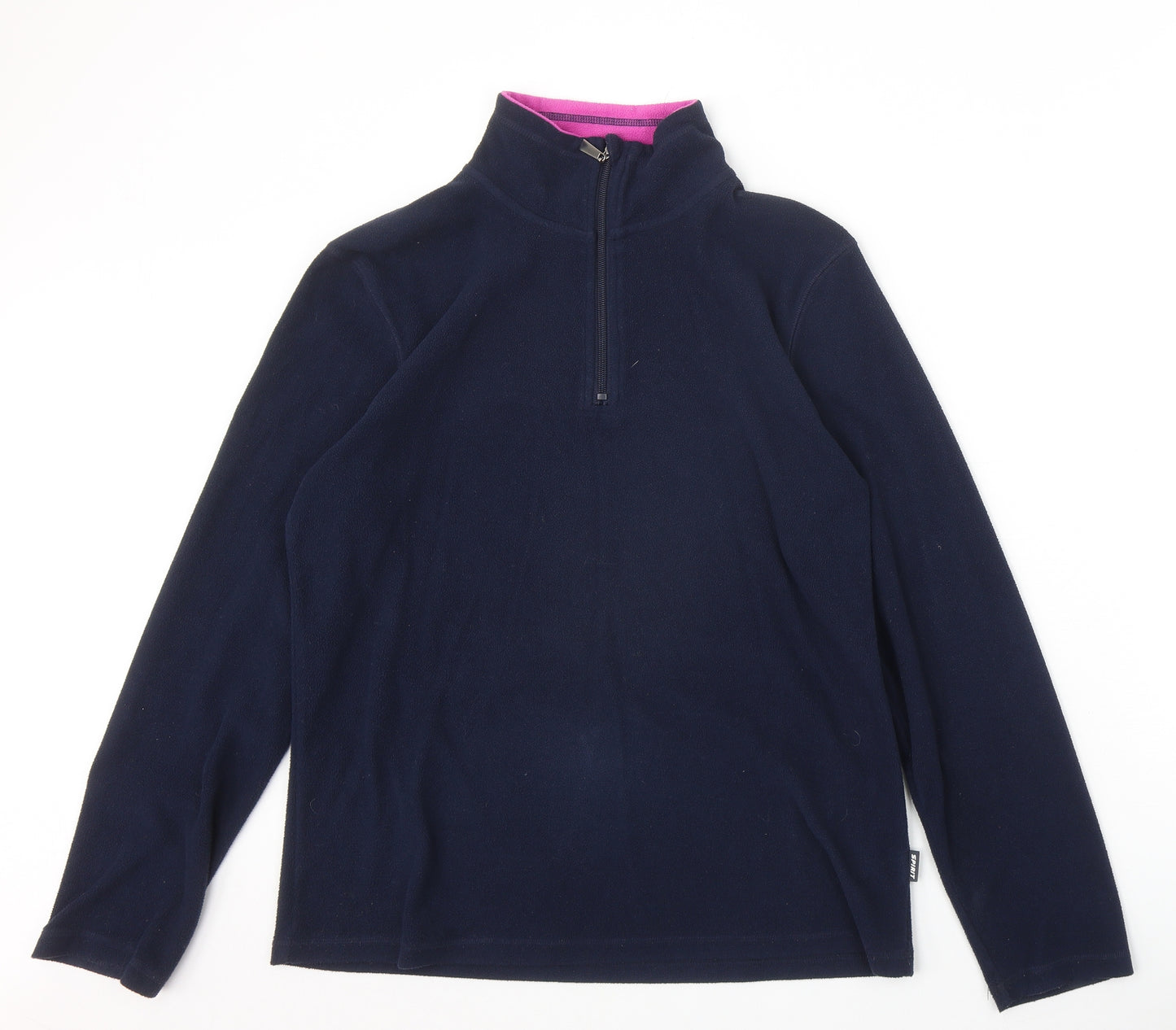 Alpine Spirit Womens Blue Herringbone Polyester Pullover Sweatshirt Size S Zip