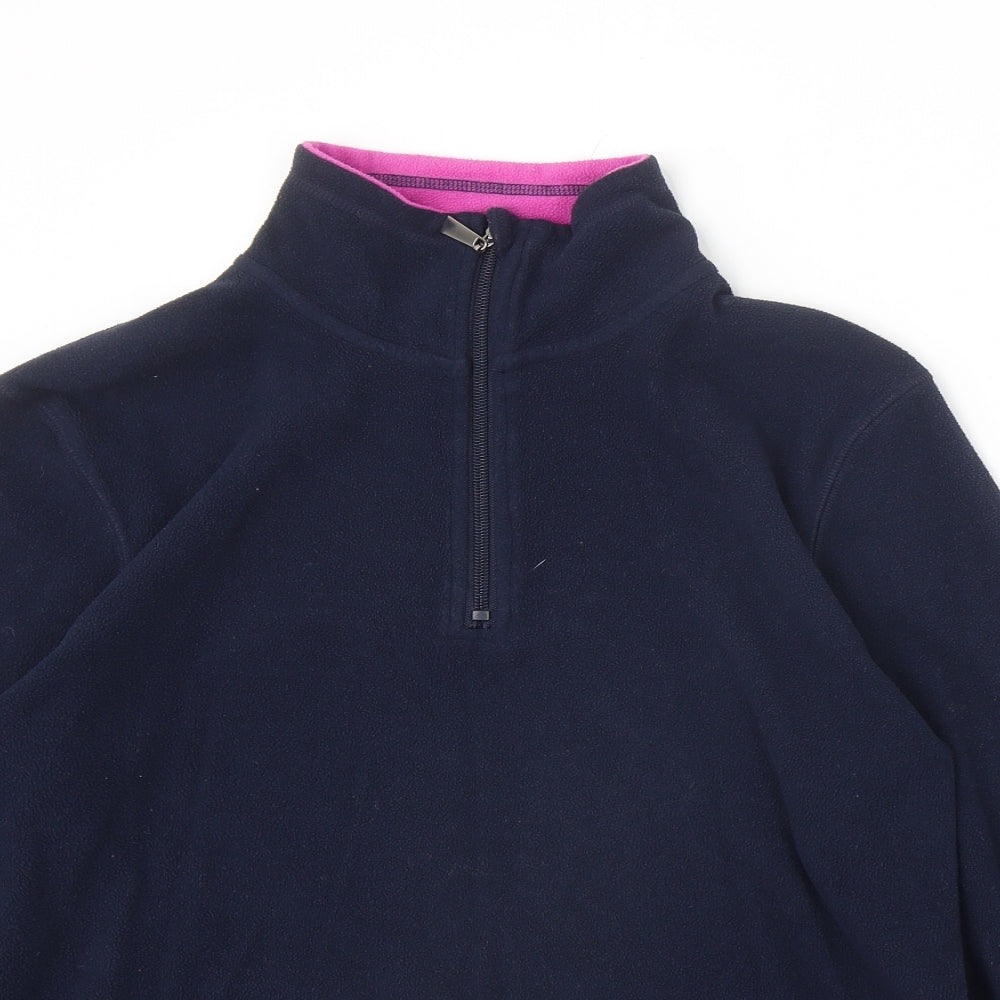 Alpine Spirit Womens Blue Herringbone Polyester Pullover Sweatshirt Size S Zip