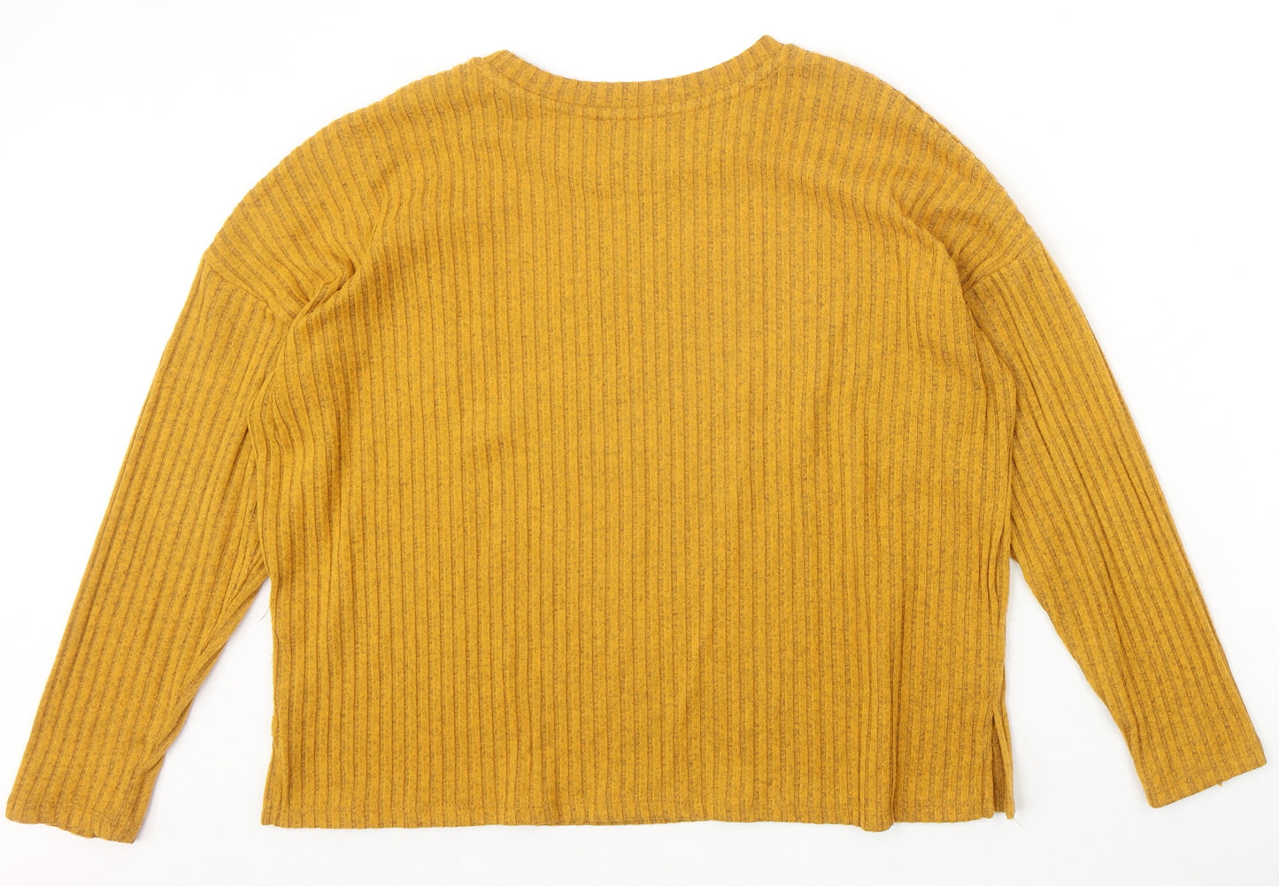 Primark Womens Yellow Boat Neck Polyester Pullover Jumper Size M
