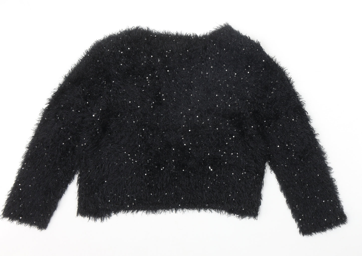 New Look Womens Black V-Neck Polyester Cardigan Jumper Size M