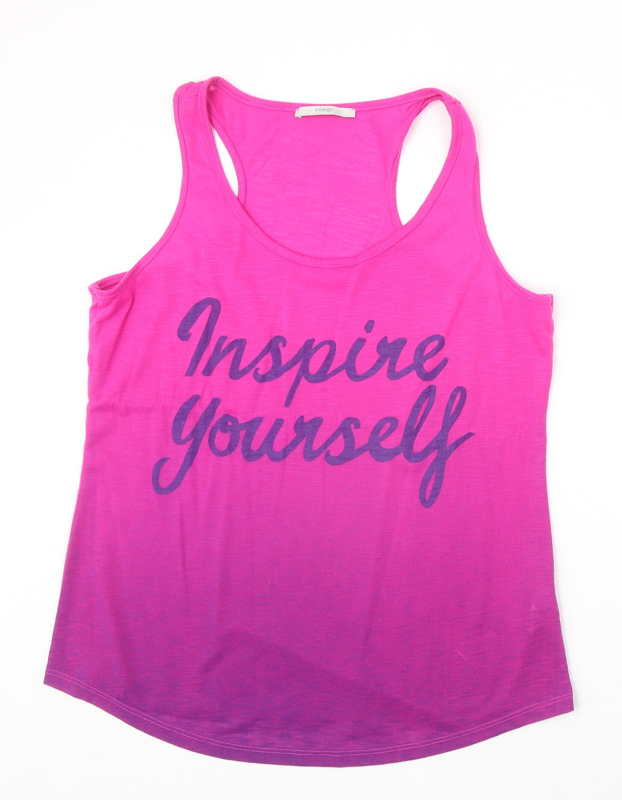 George Womens Pink Polyester Basic Tank Size 18 Round Neck - Inspire Yourself