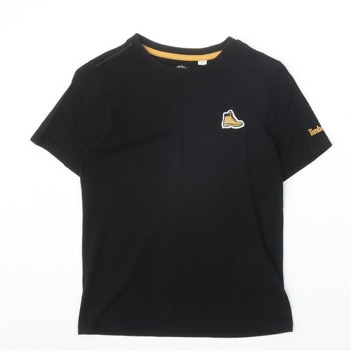 Timberland Boys Black 100% Cotton Basic T-Shirt Size XS Round Neck Pullover