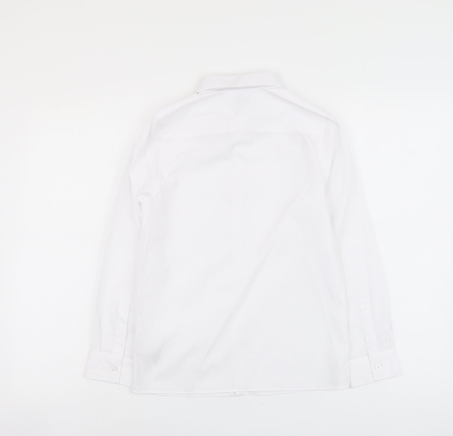Marks and Spencer Boys White Polyester Basic Button-Up Size 10-11 Years Collared Button