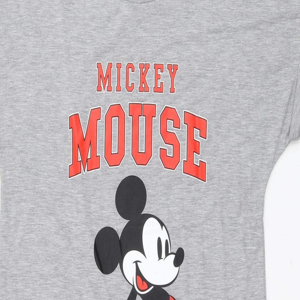 Primark Womens Grey Polyester T-Shirt Dress Size 2XS Round Neck Pullover - Mickey Mouse