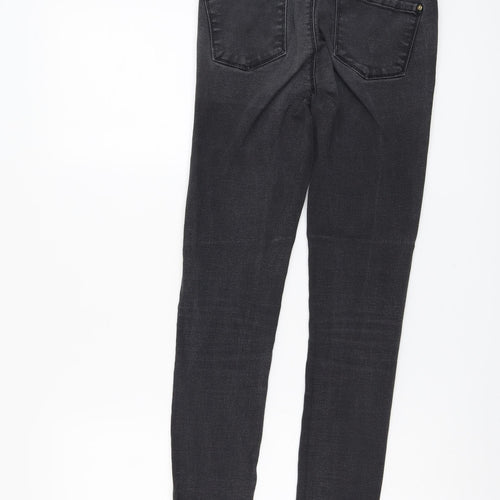 Denim & Co. Womens Grey Cotton Skinny Jeans Size 8 L28 in Regular Button - Colour muted on knee