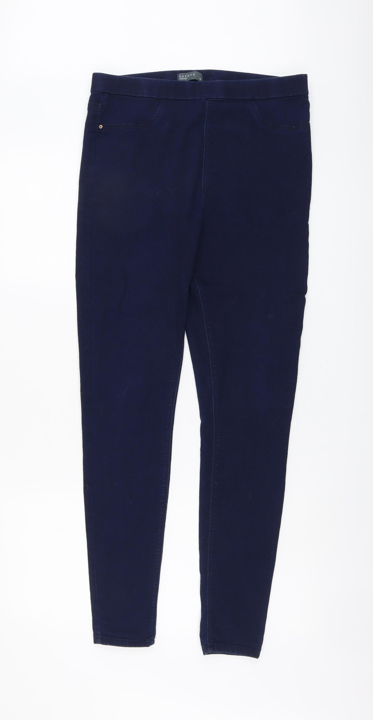 Papaya Womens Blue Cotton Jegging Jeans Size 12 L29 in Regular