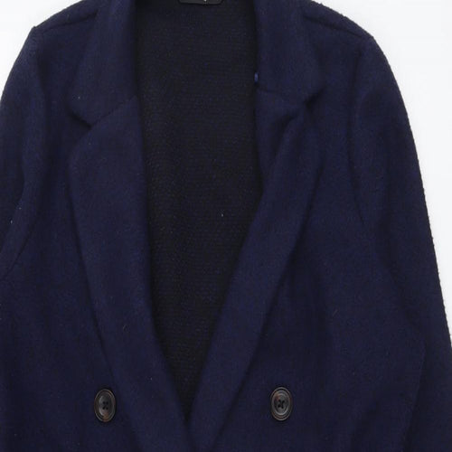 George Womens Blue Overcoat Coat Size M Button