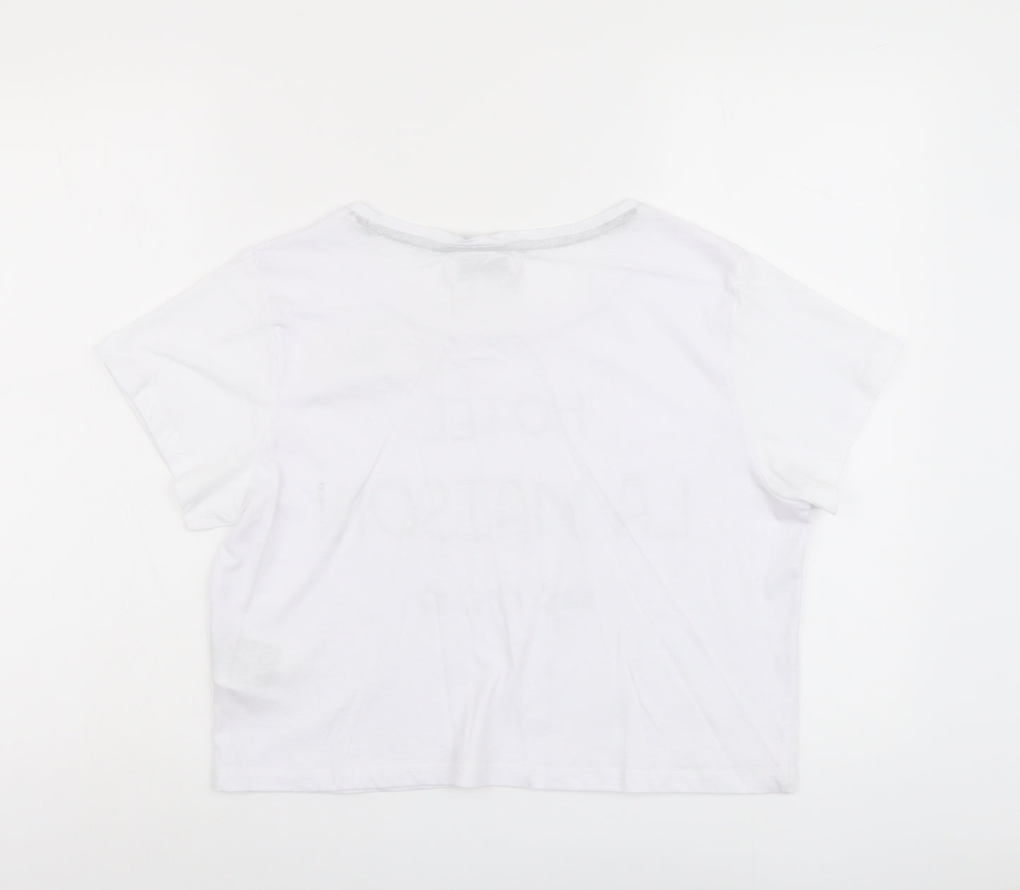Brave Soul Womens White Cotton Basic T-Shirt Size L Round Neck - Hotel La Maison