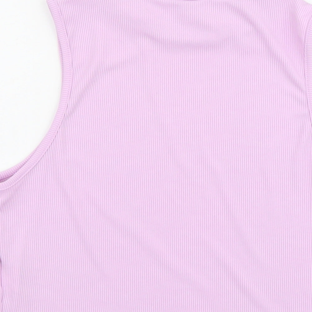 SheIn Womens Purple Polyester Basic Tank Size XL Mock Neck