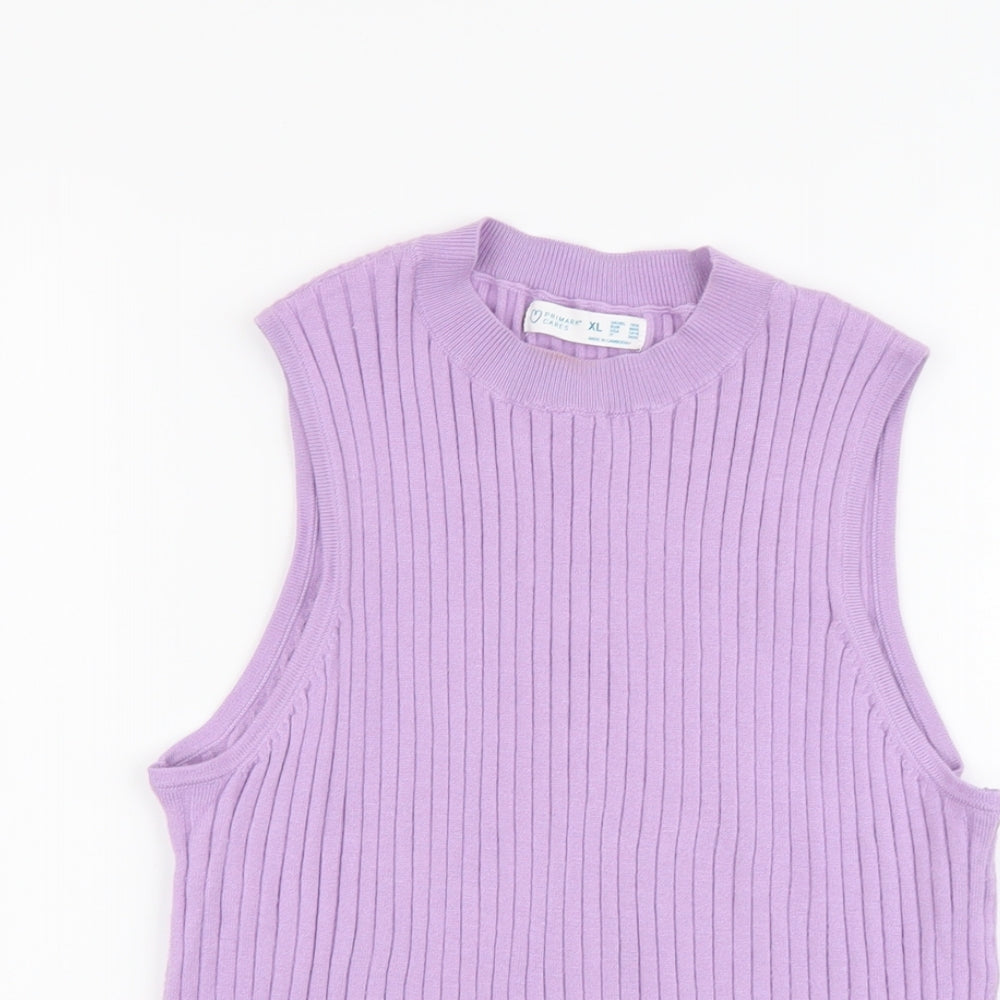 Primark Womens Purple Viscose Basic Tank Size XL Round Neck