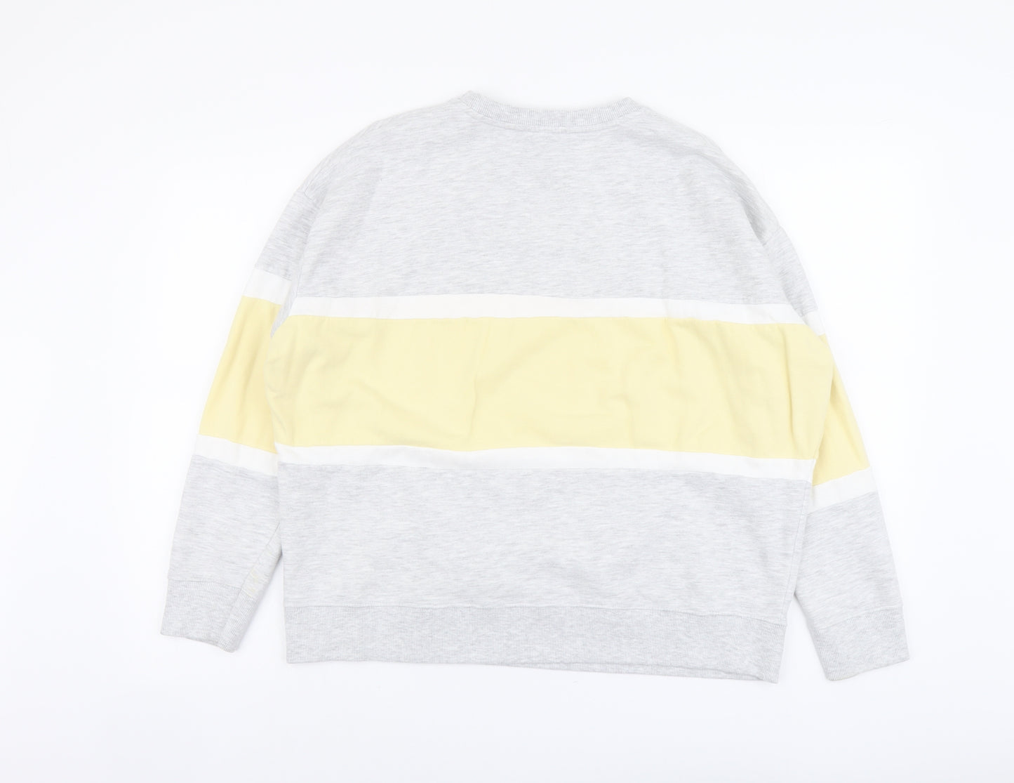 New Look Womens Grey Colourblock Cotton Pullover Sweatshirt Size M Pullover