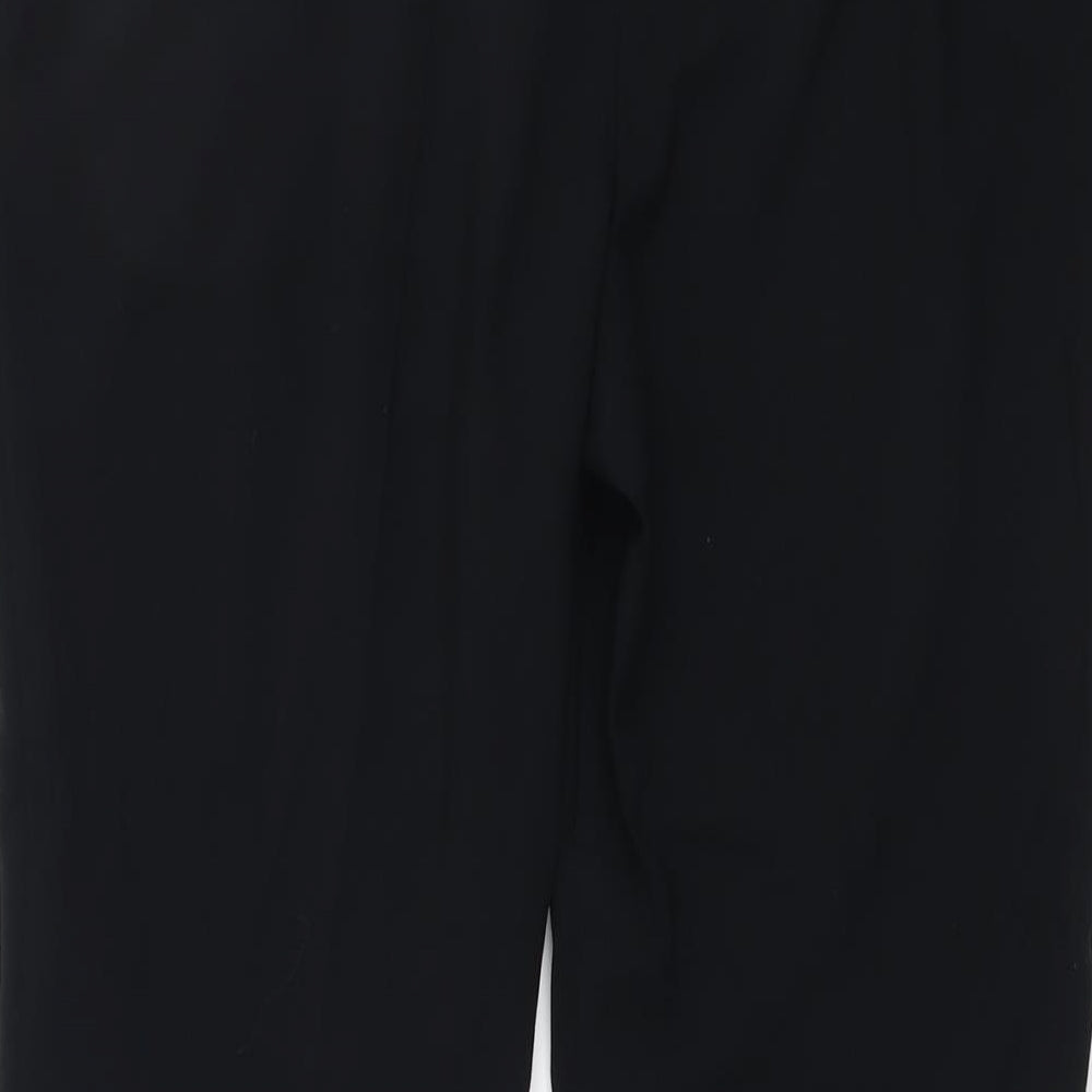 Marks and Spencer Womens Black Polyester Trousers Size 16 L28 in Regular Button