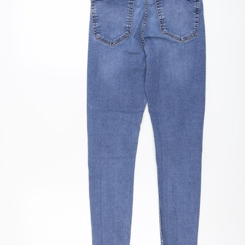 Topshop Womens Blue Cotton Skinny Jeans Size 24 in L25 in Regular Button