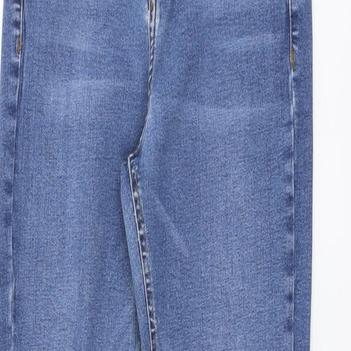 Topshop Womens Blue Cotton Skinny Jeans Size 24 in L25 in Regular Button