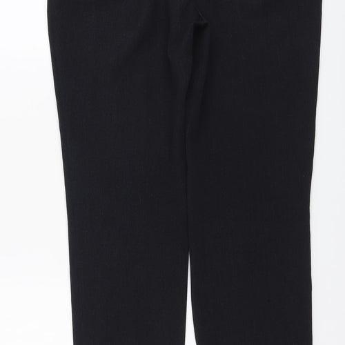 Papaya Womens Black Polyester Chino Trousers Size 10 L31 in Regular Button