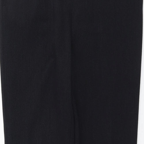 Papaya Womens Black Polyester Chino Trousers Size 10 L31 in Regular Button