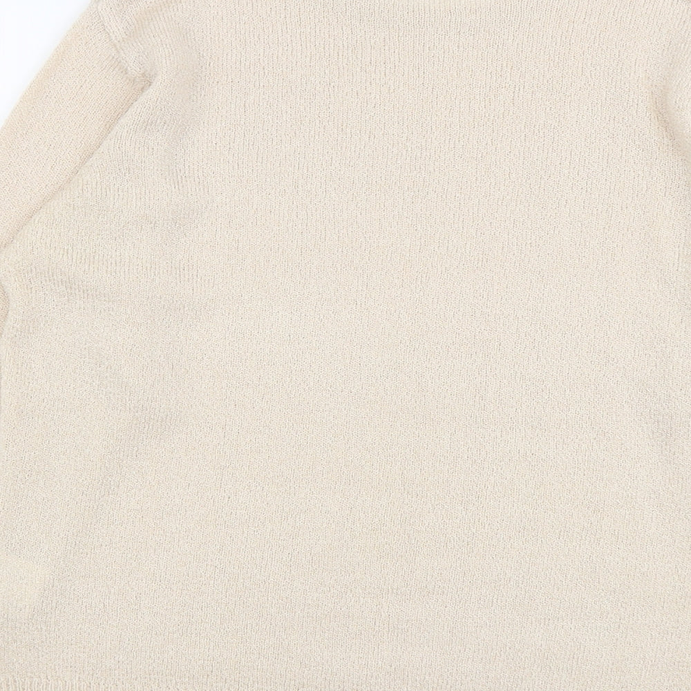 Honour Millburn Womens Beige Boat Neck Acrylic Pullover Jumper Size 14
